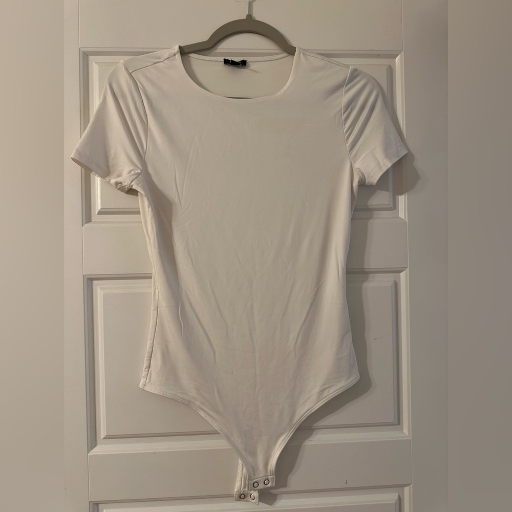 Express White Short Sleeve Bodysuit